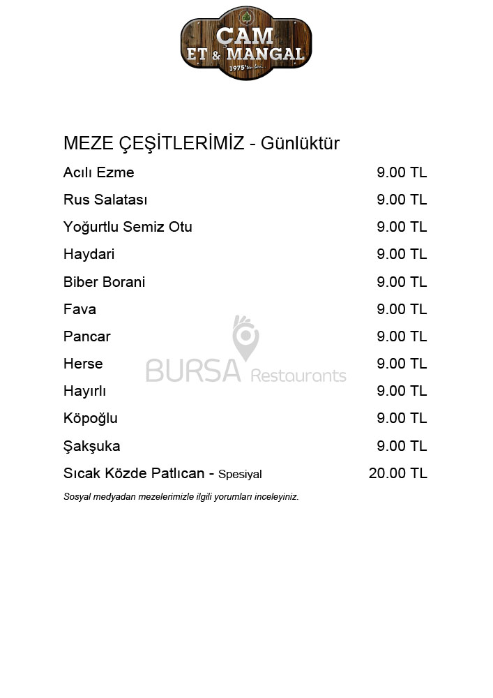 Çam Et Mangal &gt;&gt; Bursa Restaurants